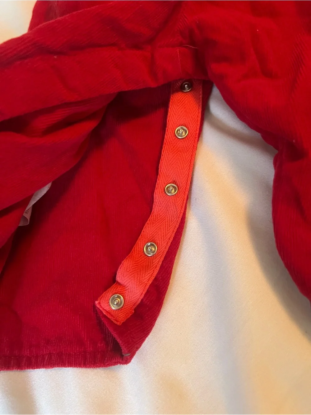 Reversible Red Polar Bear Embroidered Baby Overalls vintage 6 month